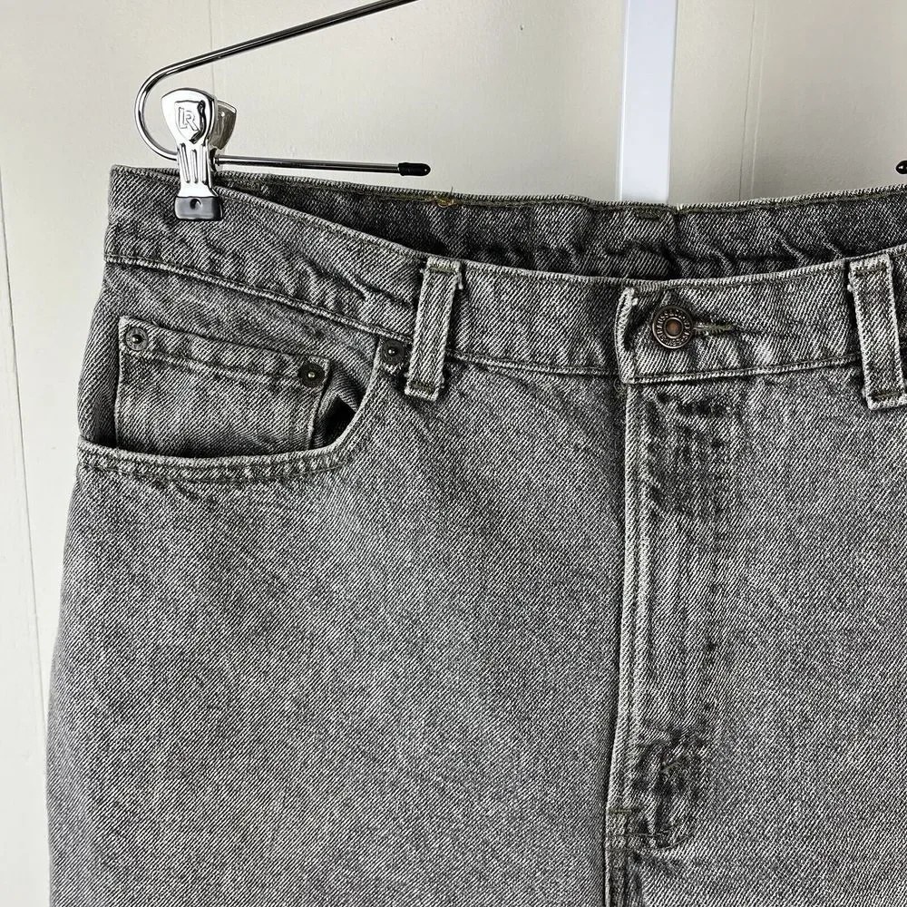 Vintage 80s Levi's 550 Gray Denim Jeans Mens 38x34 Red Batwing Tag Actual 36x33‎